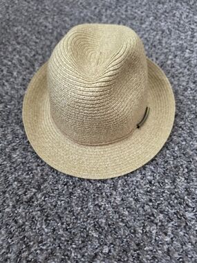 Merona Men's Beige Solid Braided Fedora Hat, One Size Tan Straw Hat